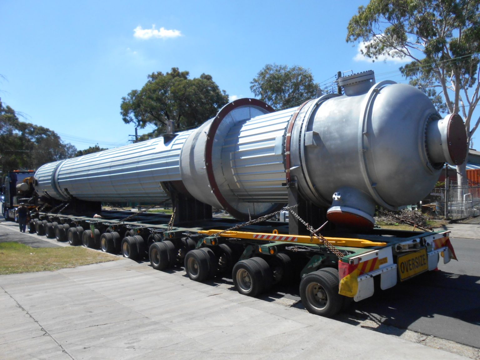 Texas tower exchanger on trailer
